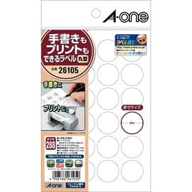 A-One 00804861 Round Shape That Can Be Written or Printed 0.9 inch (20 mm), 0.9 inch (24 mm), 9.2 ft (26105 mm), Bulk Purchase 10 Pack Set