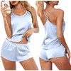 Ekouaer Pijamas sexy ropa de dormir de satén para mujer,