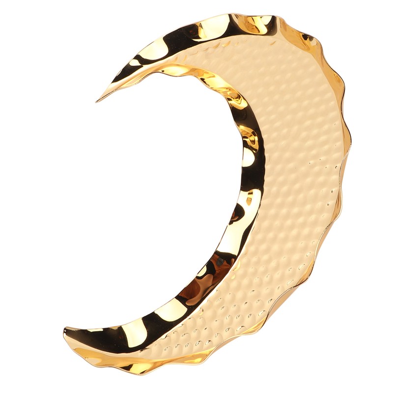 Serving Platter Zinc Alloy Fruit Plate Contemporary HalfMoon Shape Tableware