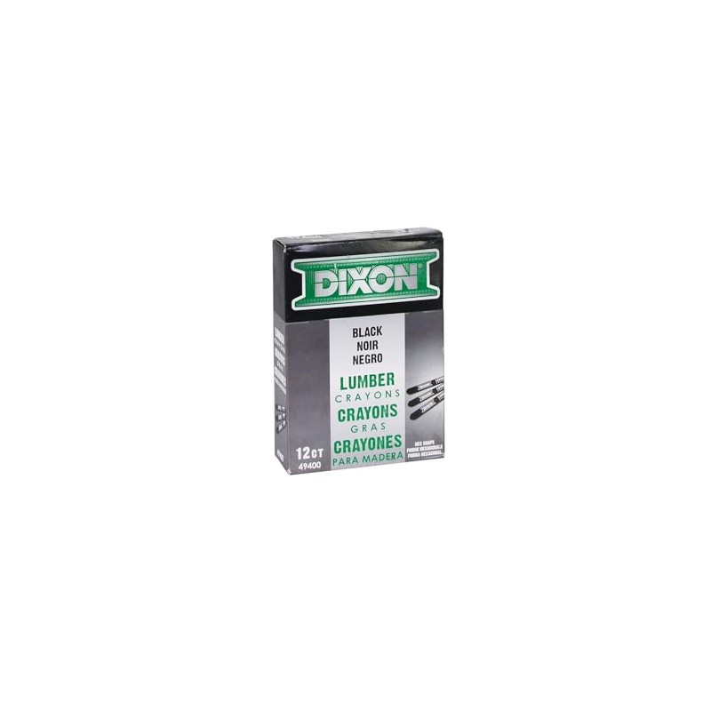 Dixon Lumber Crayons, Carbon Black, 12/Box (49400)