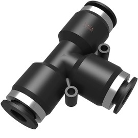 Utah Pneumatic 3/8 Push To Connect Fittings Tee Air Line Fittings Quick Connect Air Hose Pneumatic Fittings(3/8 Inch Tee 10 Pack)