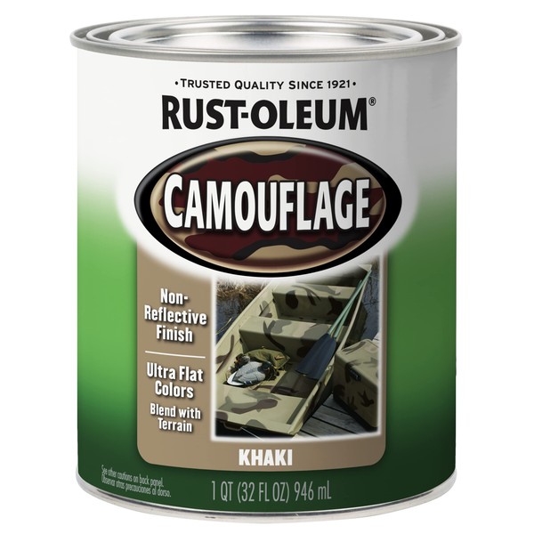 Rust-Oleum 379562 Specialty Camouflage Paint, Quart, Flat Khaki, 32 Fl Oz (Pack of 1)