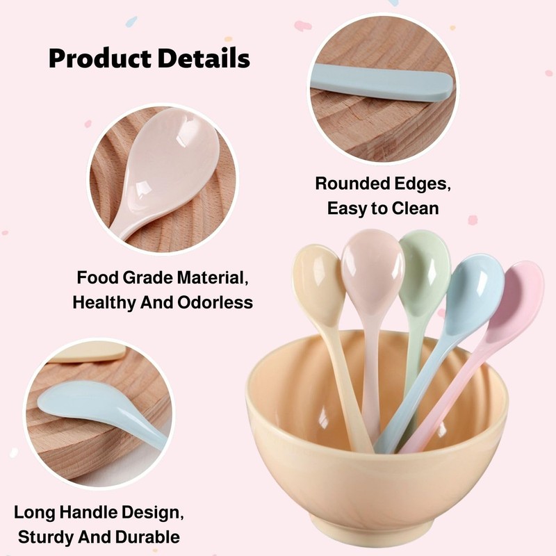 Plastic Egg Spoons, Pack of 5 Plastic Egg Spoons, Reusable
