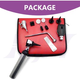 MJW Fiber Optic ENT Set Otoscope Kit for Adults Children Ear Healthy Tool for Nurses Adults Children Baby Elderly Pets Animals Veterinary Otoscope