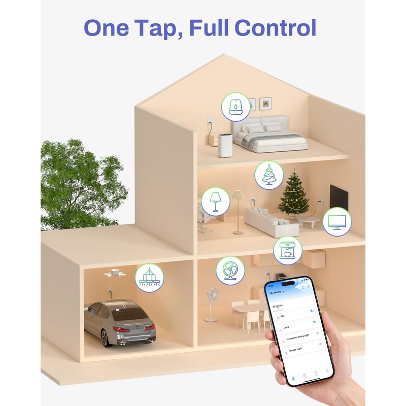 BN-LINK - Enchufe inteligente WiFi resistente, enchufe WiFi inteligente para