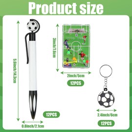 PANTIDE Soccer Party Favor Set - 36PCS Soccer Party Favour with Pens Keychain Pinball Disks, Football Themed Goodie Bags Stuffer Fillers, Football Sport Birthday Gift for Class Rewards School Supplies