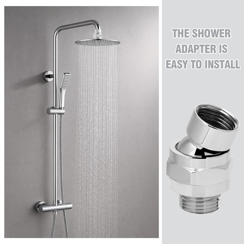 360° Universal Shower Hose Connector Shower Head Extension Shower Head