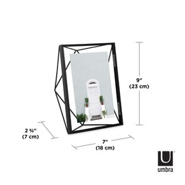 Umbra Prisma Picture Frame, 5 x 7 Photo Display for Desk or Wall, Black