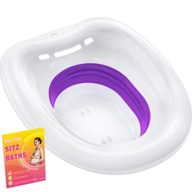 Soothic Sitz Bath for Toilet Seat Postpartum Care and Hemorrhoids, Yoni Steam Seat, Portable Bidet BPA Free Temperature Resistant, Foldable Basin for Epsom Salt Soak, Universal Fit