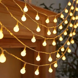 VIDA4U Cadena de Luz Led 10M 100 Bolitas, Guirnalda Luminosa Impermeable para Interior y Exterior con 8 Modos, Decoración para Fiestas, Temporada de Navidad y Año Nuevo en Sala