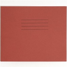 RHINO 138 x 165 Exercise Books, 24 Page / 11mm Lined Paper Notebook, 10 Pack, Writing Book, Office & School Stationery Supplies, Red