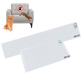 SEERWAY Scat Pet Shock Mat 2 Pieces in Different Size, Shock Pads for Dogs and Cats Training Indoor, Electric Repellent Mat Keeps Pets Off Couch, Sofa, Countertop, 3 Modes (60" x12” + 30"x16")