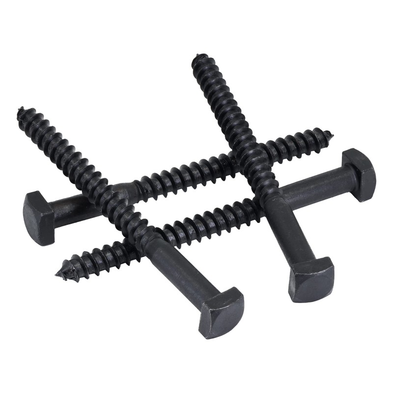Rustic Square Lag Screws, Ruspert Weatherproof Coating, Black Exterior Lag