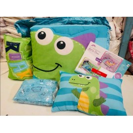 Compe Juego De Cuna Dink Dinosaurio 2 Vistas C/sábanas, 7 Piezas