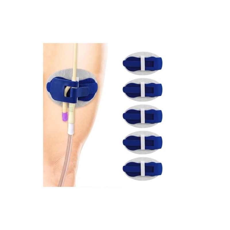 5 Catheter Stabilisation Patches for Foley, PEG and G-Tubes, Blue