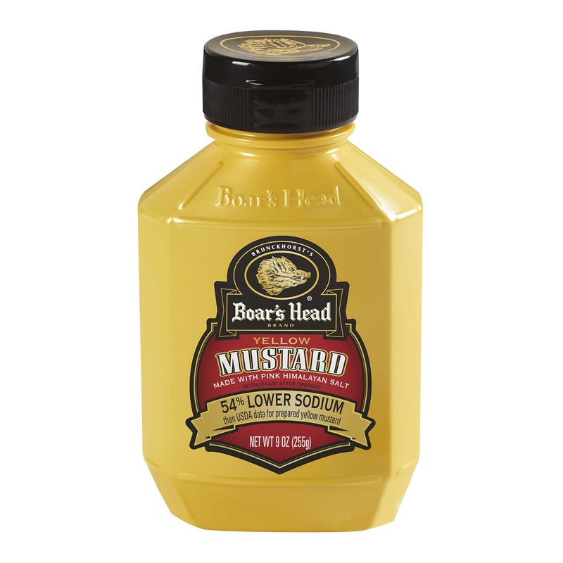 Boar's Head 54% Lower Sodium Yellow Mustard, 9 oz