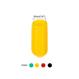 MECCANIXITY 100pcs 1/4 inch(6mm) Rubber End Caps Cover Assortment PVC Vinyl Screw Thread Protector Round Wire Shelf Caps for Screw Bolt Pipe Fence Post