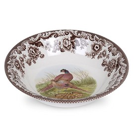 Spode Woodland Pheasant Cereal Bowl - 8" Fine Earthenware, Ideal for Small Portions, Thanksgiving & Fall Entertaining, Microwave and Dishwasher Safe, Classic British Game Animal Design