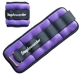 Stepfowarder 1-4 Lbs Ankle Weights Pair Set with Adjustable Strap for Arm, Hand & Leg, Walking, Jogging, Gymnastics, Aerobics - Ankle/Wrist Weights for Women, Men, Kids (2*2.0Lbs - Purple)