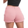 ELLEVEN Women's Y2K Cargo Shorts - Summer Pink with Pockets