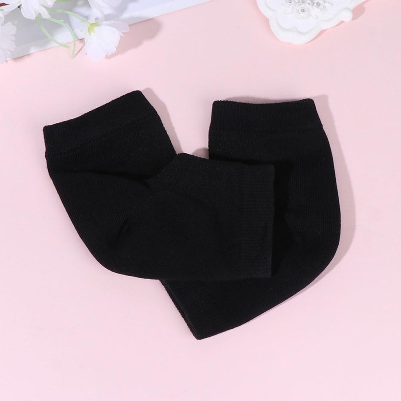 FRCOLOR 2 Pairs Toeless Moisturizing Socks Gel Heel Protection Elastic