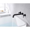 Wall Mount Tub Filler Matte Black Tub Faucet High Flow