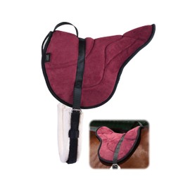 Tackmore Bareback Pad with Adjustable Girth Shock-Absorbing Riding Pad for Horse Riders Burgundy