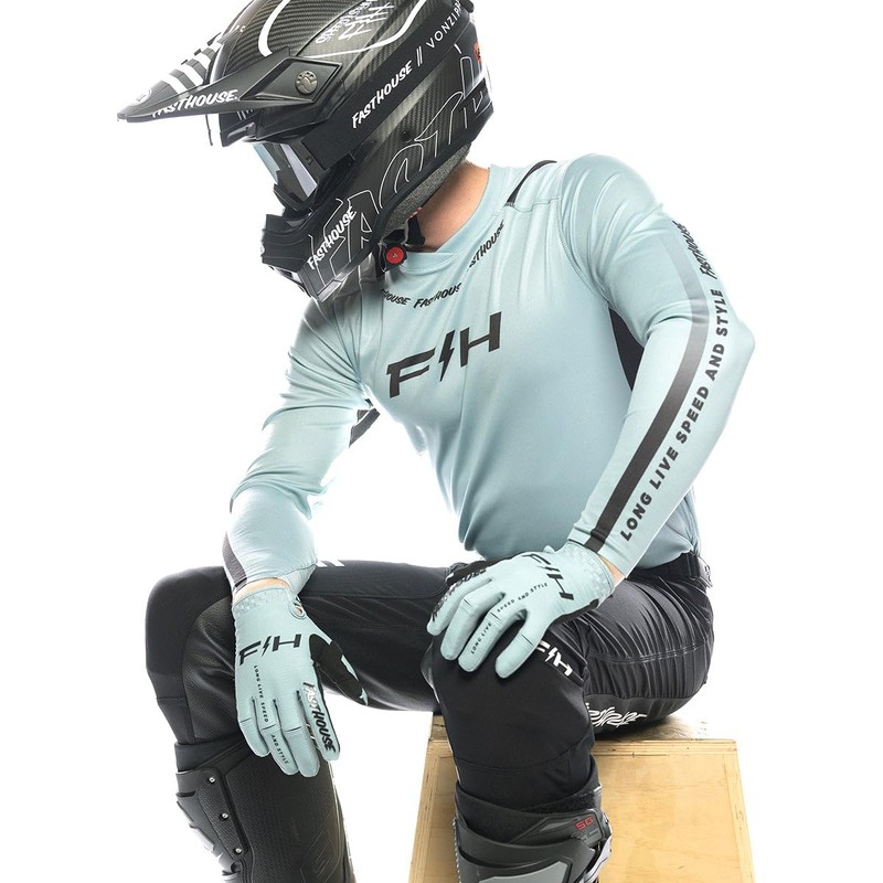 FASTHOUSE Elrod Nitro Long Sleeve Jersey (Oceanic Mint, Medium)