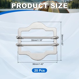 PATIKIL 1 Inch Vest Buckles, 20 Pcs Metal Vest Buckle Slide Adjuster Clasp Double-Pin Hexagonal for Suit Belt Bags Cloth DIY Accessories, Silver