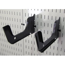 Wall Control Heavy Duty Pegboard Hook Slotted Hook Pair - Slotted Metal Pegboard Heavy-Duty Hooks for Wall Control Pegboard and Slotted Tool Board – Black