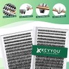 KEYYOU Lash Clusters 300Pcs Pestañas Individuales 40D 0.07D Curl 9-18MMIX