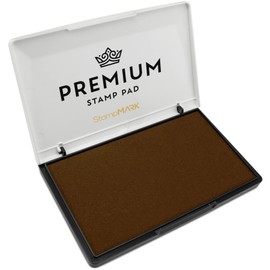 StampMark Premium Stamp Pad Large Size 3.5" x 6" - for Traditional Rubber Stamps - Felt Pad Brown Color