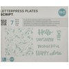 We R Memory Keepers Printing Plate Letter Press-Script Set (7