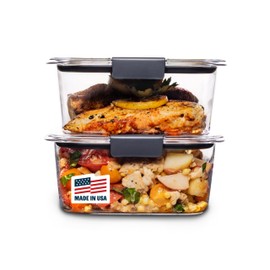 Rubbermaid Brilliance BPA-Free Food Storage Containers, Medium Deep, 4.7 Cup, 2-Pack, Airtight & Leak-Proof, Microwave & Dishwasher Safe