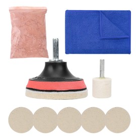 Espusta Car Glass Scratch Remover kit, 100g Cerium Oxide Powder Glass Polish and Wheels Set Polish Pads for Windshield Scratch Remove