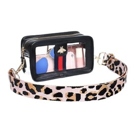 monrich Clear Bag Stadium Approved, Clear Crossbody Bags for Concerts, Clear Purses for Women Stadium Matt Black