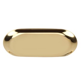 TOPINCN Bandeja Decorativa de Acero Inoxidable, Bandeja de Almacenamiento de Acero Inoxidable de Estilo Nórdico, Plato de Pastel de Joyería Cosmética (S)