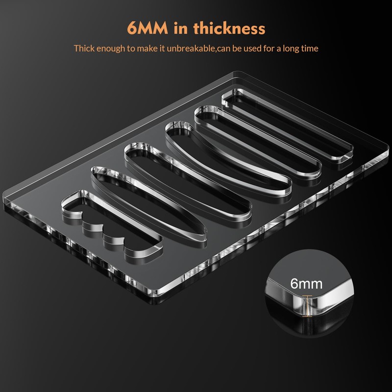 Moorovgi 6 in 1 Charcuterie Board Handle Template,Acrylic Grab Handle