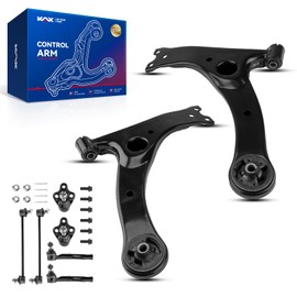 KAX Front Lower Control Arm w/Ball Joint & Sway Bar Links & Tie Rods for Toy-ota Corolla 2003 2004 2005 2006 2007 2008 Suspension Kit K640361 K640360 K80230 ES80432 ES80431 K90309 8pcs