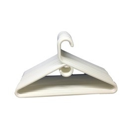 THE UM24 Heavy Duty Tubular Cloth Hangers Jumbo Plastic Adult Cloth Coat Suit Closet Organization Hanger - White (15)