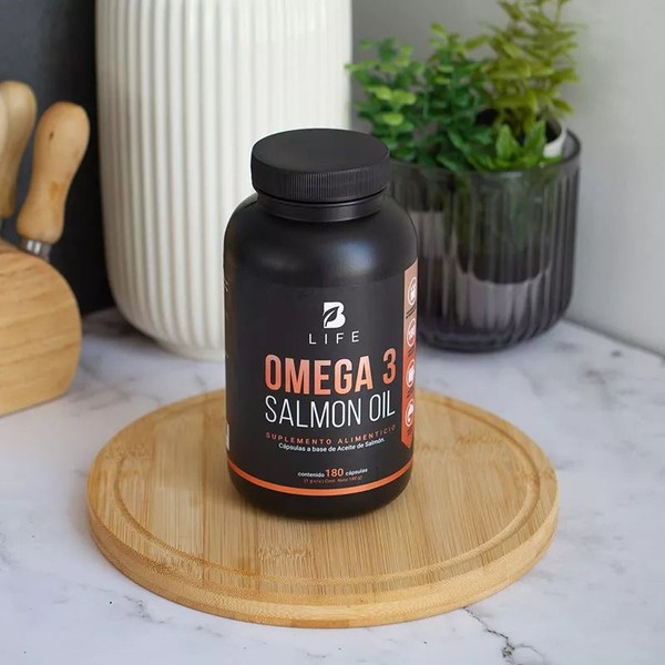 B Life Omega 3 Salmon Oil | Omega 3 Aceite Puro de Salmón, 90 Cápsulas | 1000 mg