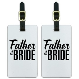 Father of The Bride Wedding Luggage ID Tags Suitcase Carry-On Cards - Set of 2
