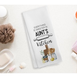 NOQL Aunt's Kitchen Towels and Dishcloths, Gifts for Aunt, Drying Cloth Hand Towels Tea Towels for Bathroom Kitchen, 1624 Inches