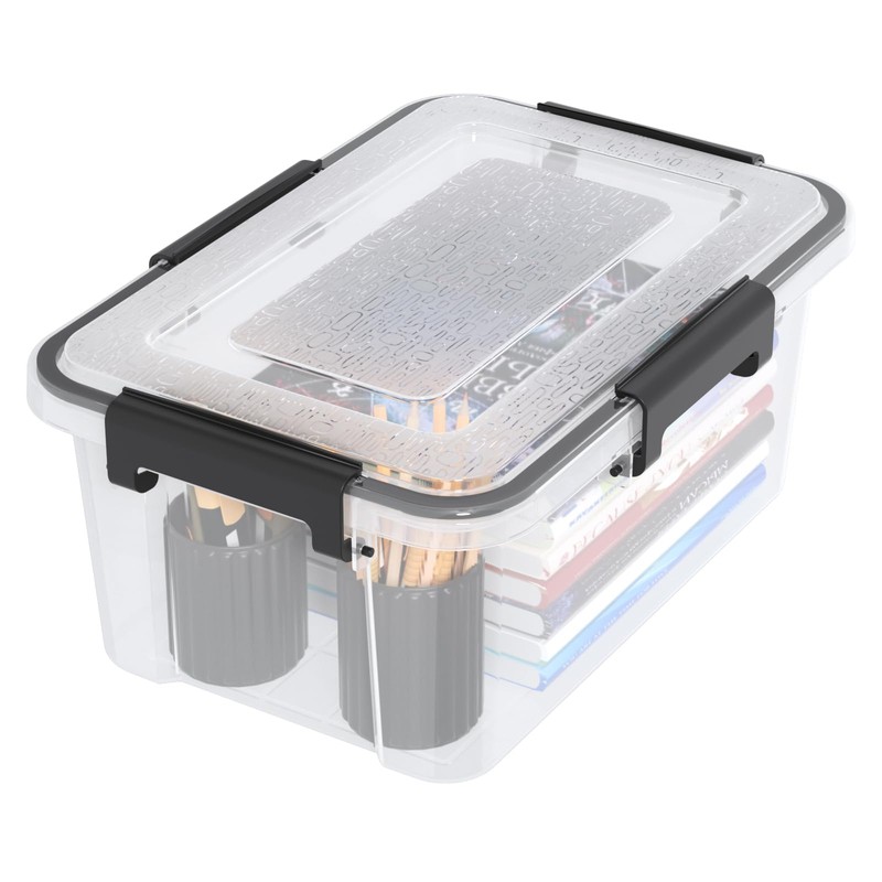 Uumitty 6-Pack 10.5 Quart Plastic Storage Bin Tote Organizing Container,