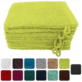 Lanudo Pure Line Waschlappen Waschhandschuh, 8er Set, Reine Frottier Baumwolle, 21 x 15 cm, Farbe Lime