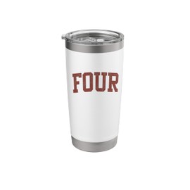 Four Minimalist 4th Birthday Design 4-Year-Old Stainless Steel Insulated Tumbler