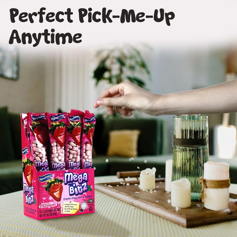 Mega Bitz Fruit Nuggets Strawberry Candy Bulk Pack for Kids