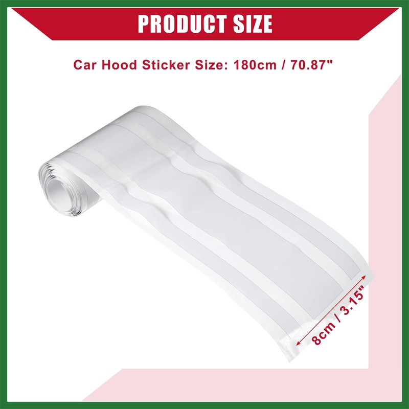 Motoforti Hood Stripe Pattern Sticker/Outer for Car/Durable / 2 Pcs