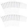 TOYANDONA Pack of 24 White Flag Mini Flags Small White