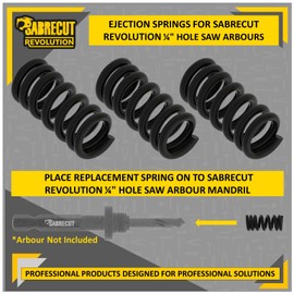 3 x SabreCut HSSPR01_3 Hole Saw Arbour Replacement Springs Compatible with SabreCut Hole Saw Arbours HSARB01 and Hole Saw Kits